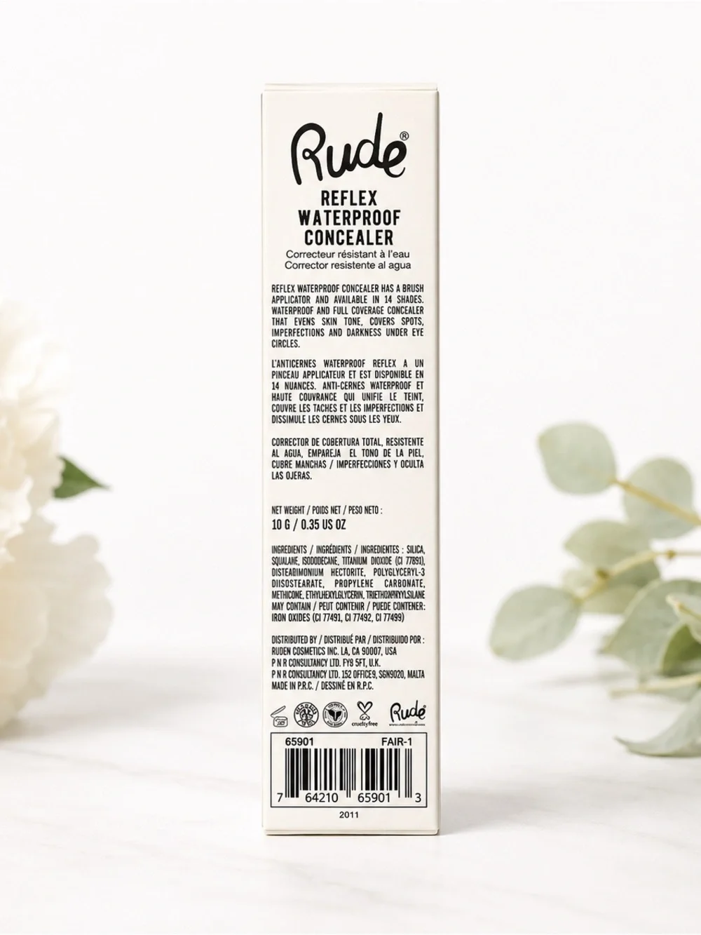 Rude Reflex Fair-1 Built-in Brush Waterproof Corrector Concealer Smudge-Proof
